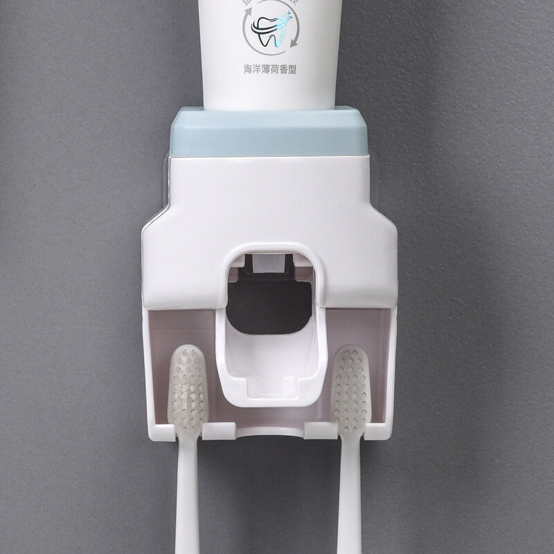 Polocat Wall Mount Automatic Toothpaste Dispenser Bathroom Accessories Waterproof Lazy Toothpaste Squeezer Toothbrush Holder