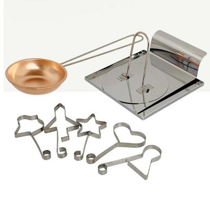 {hot} Stainless Steel Dalgona Korean Sugar Candy Making Tools Set Sugar Pie Game For Ppopgi Making Baking Mold Kitchen Accessories