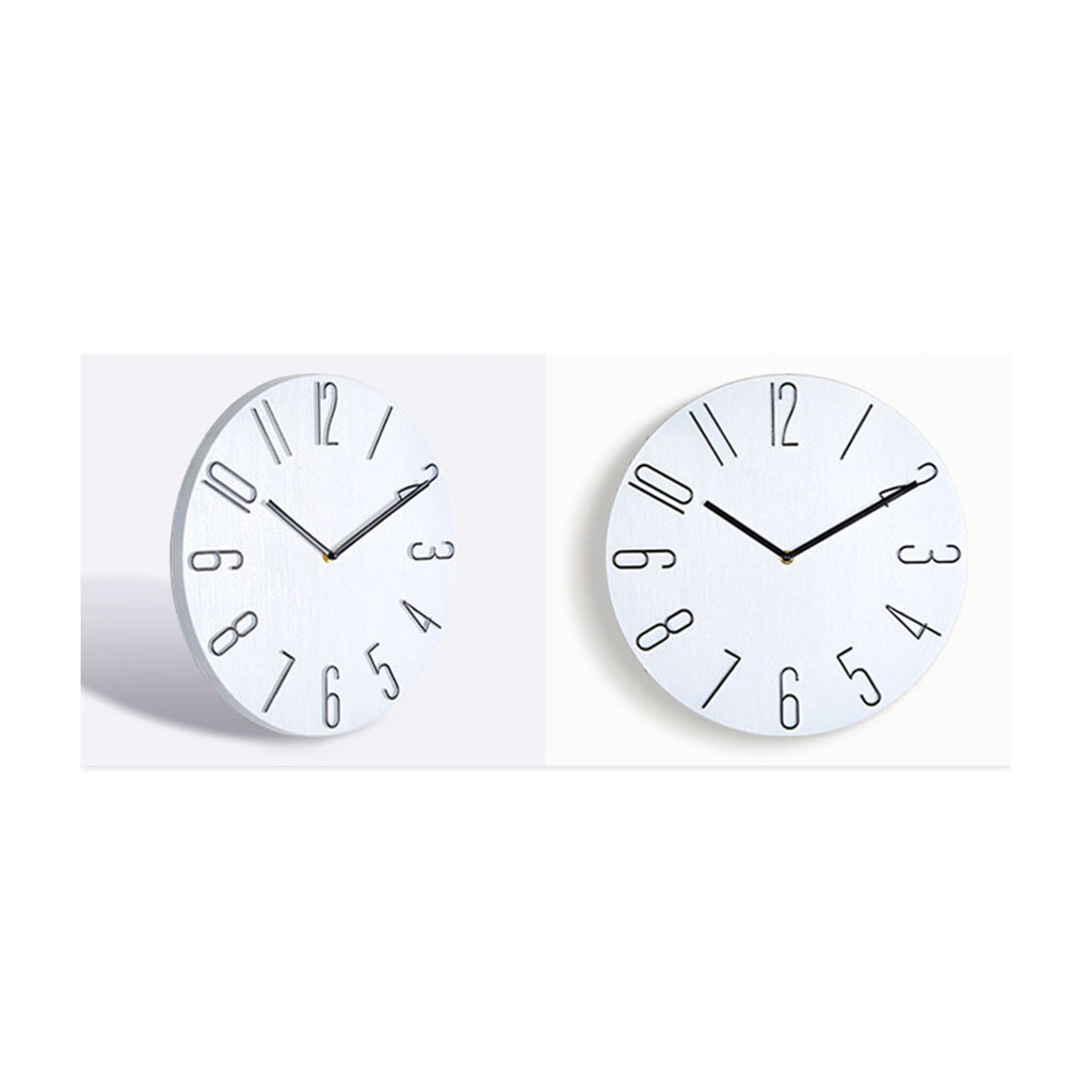 Blesiya 12'' Wall Clock Quartz Round Wall Clock Silent Wall Clock Battery Operated