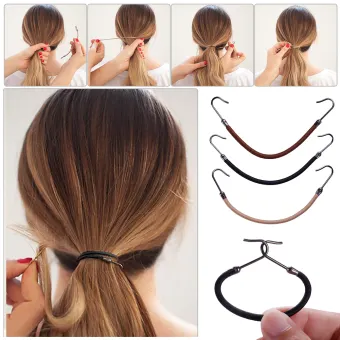 10pcs Women Elastic Hair Bands Gum Hook Ponytail Clip Holder