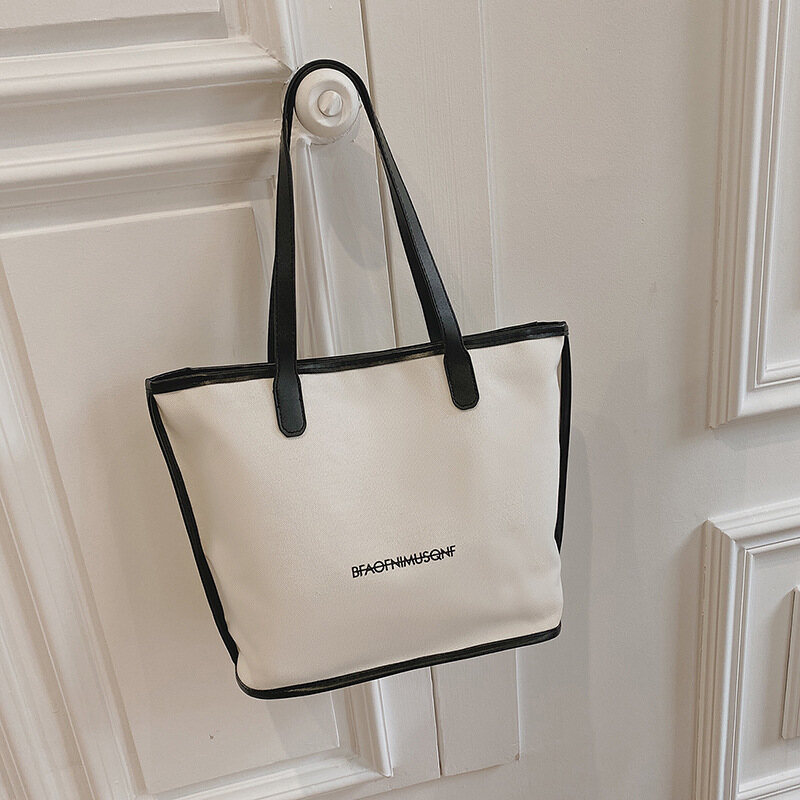 QFDI Women's Tote Bag Large Capacity Commuting Fashion Korean Version Versatile and Advanced Sense Junior Shoulder Bag