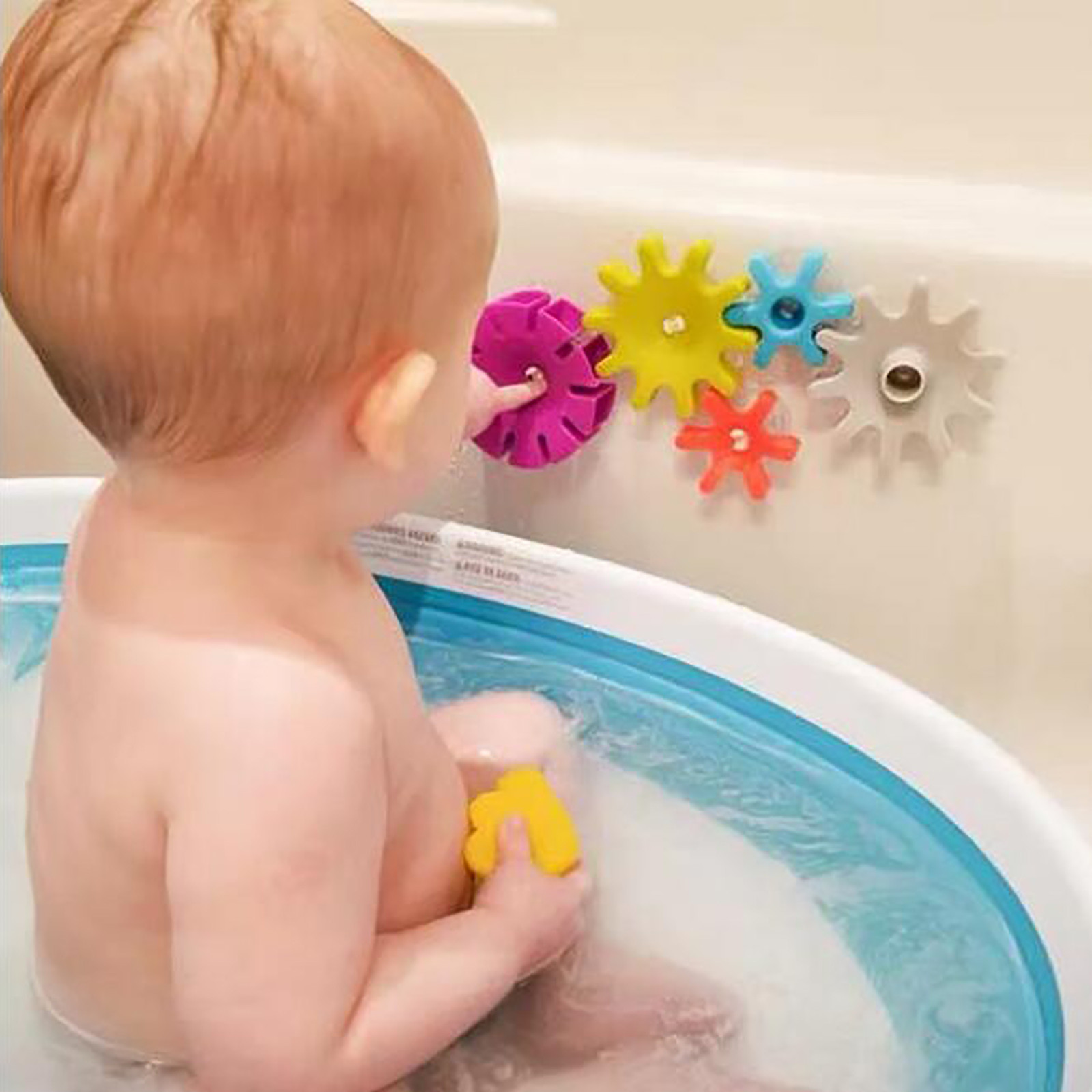 Robin Rocking Water Toy MING Water Gear Bathing Toy Set, Spinning Water Wheel, Table Sucker Toy ...