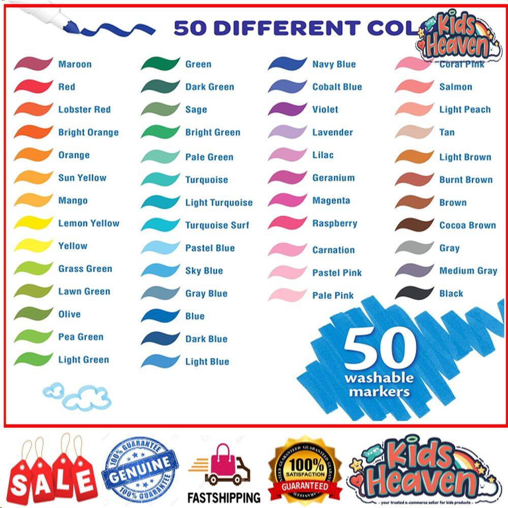 Color Chart Super Tips Washable Markers 100 Crayola Super Tips