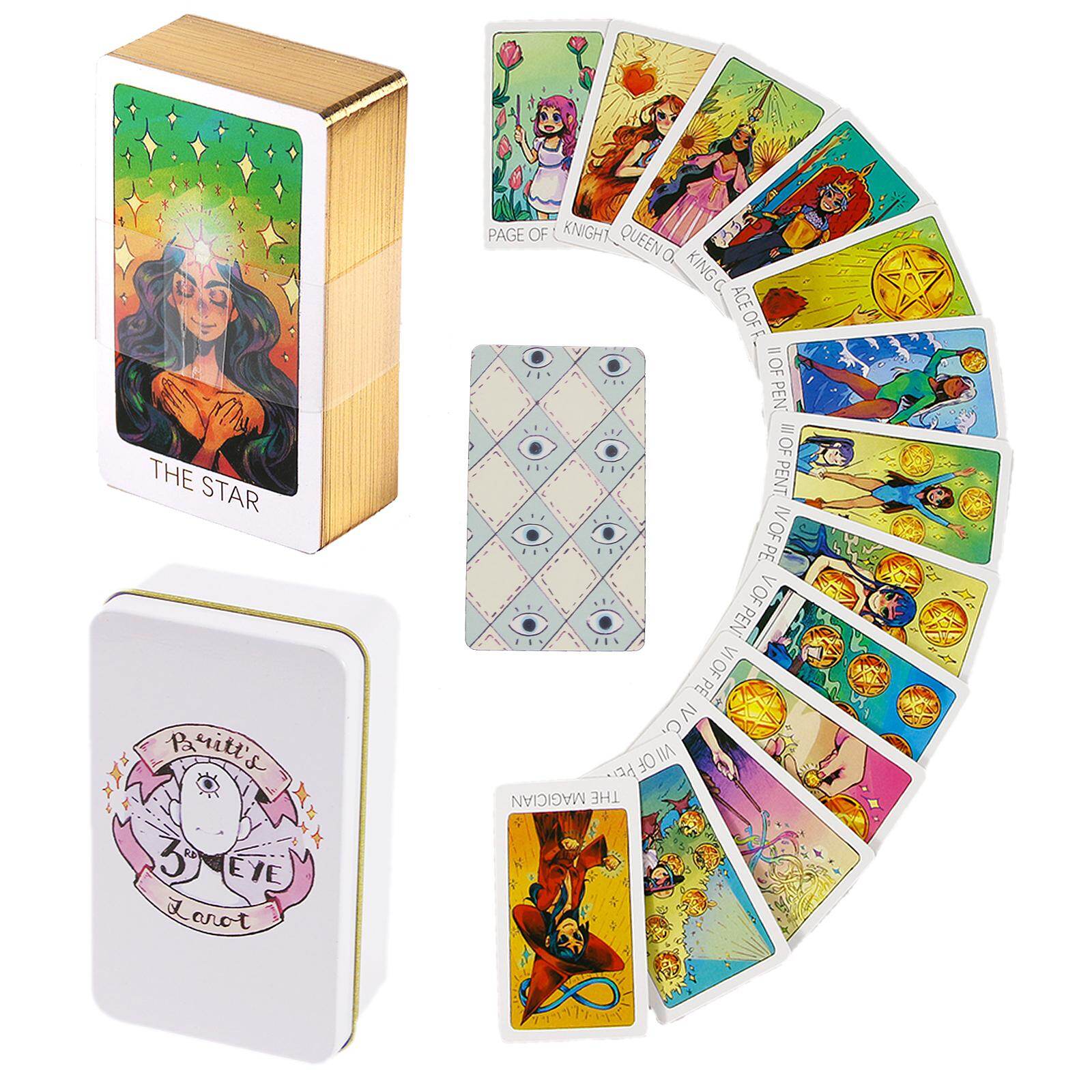 Britt's Third Eye Tarot Deck in A Tin - 78 Tarot Cards (Limited Edition Gold Gilded)
