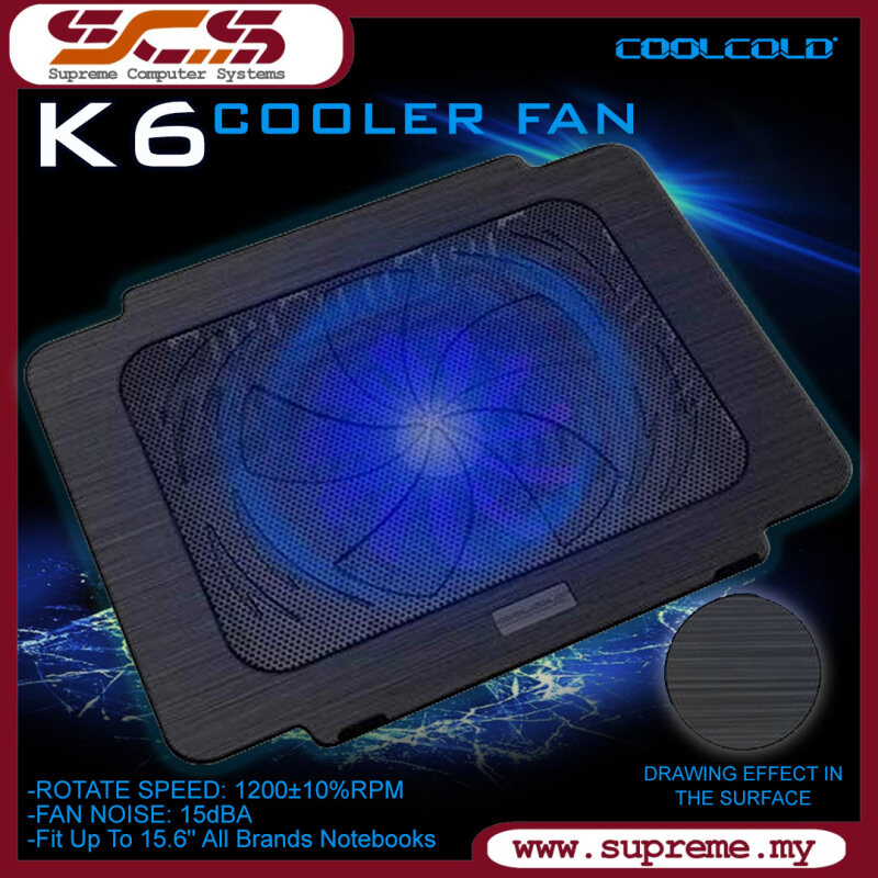 Laptop Cooling Pad K16 Notebook Radiator Base Computer Cooling Fan 14 Inch Bracket with 140mm Fan Slim Portable Malaysia