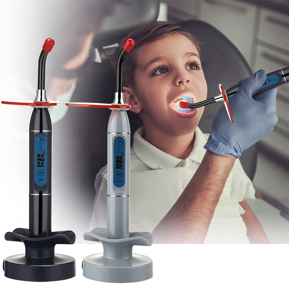 Agdoad Teeth Curing LIght Machine Wireless LED Blue Light Curing Lamp Adjustable Solidify Dental Tools