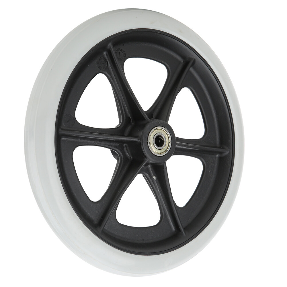 Wheelchair front wheels, 8 \"rubber single wheel front wheel handlebar 120 kg Maximum load front wheel wheelchair wheel 0.3 inch bearing inner diameter anti-slip wheel