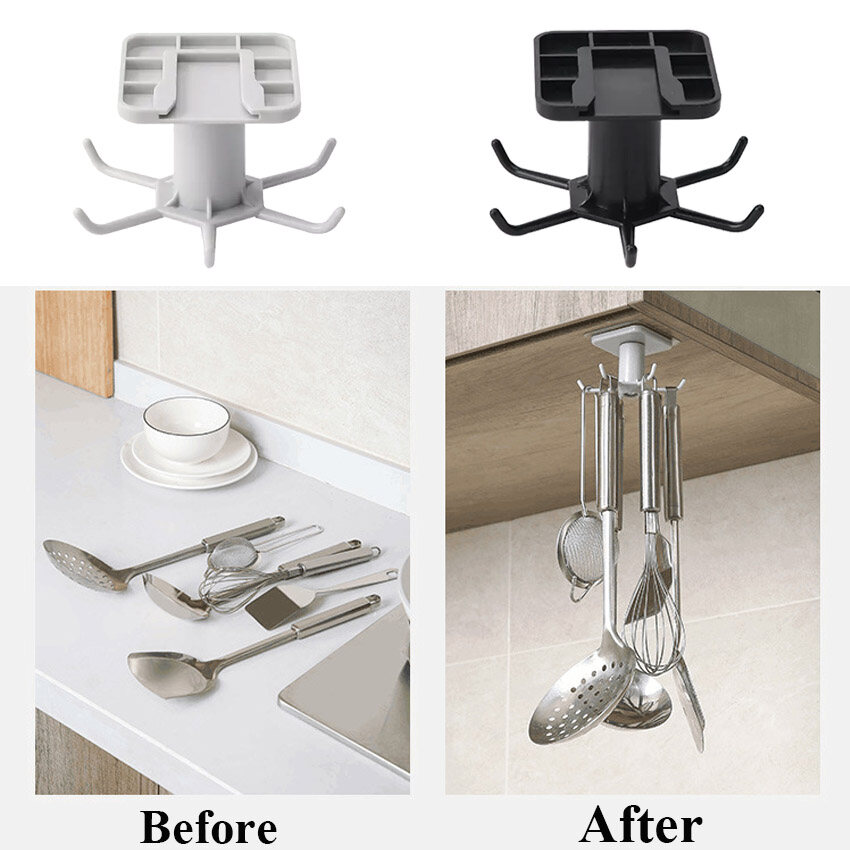 Bếp Hook Organizer phòng tắm Hanger tường món ăn khô giá chủ cho nắp nấu ăn phụ kiện tủ lưu trữ tủ kệ