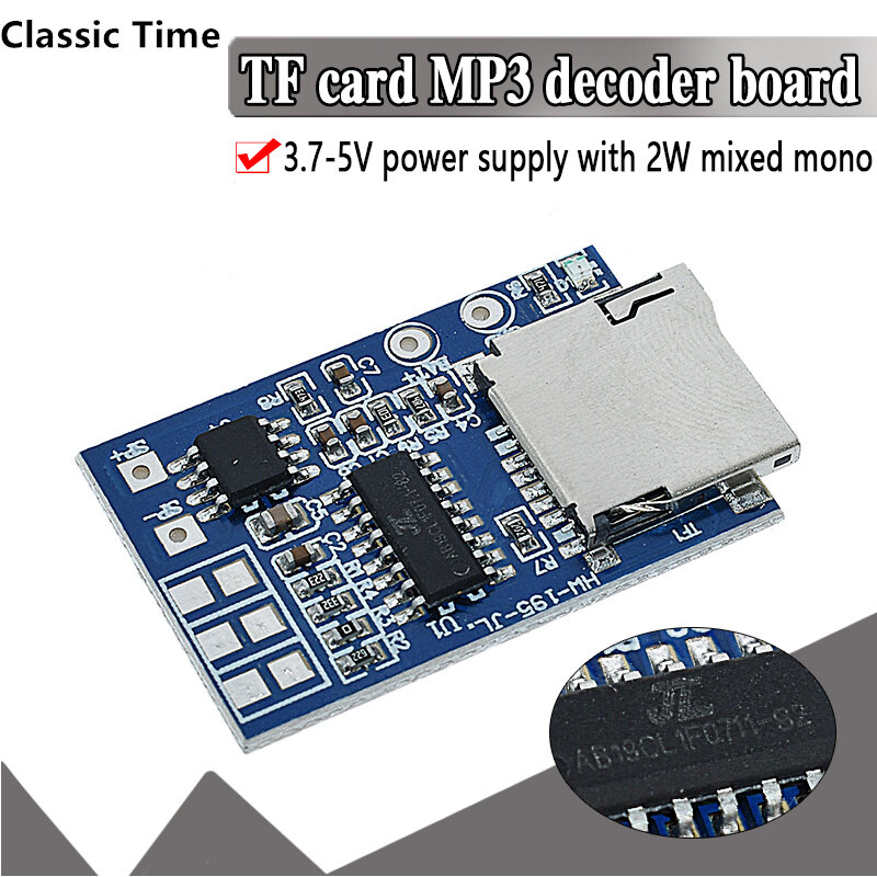 GPD2846A Board 2W Amplifier TF Card MP3 Player Decoder Module for Arduino GM Power Supply Module 5V Audio Mode