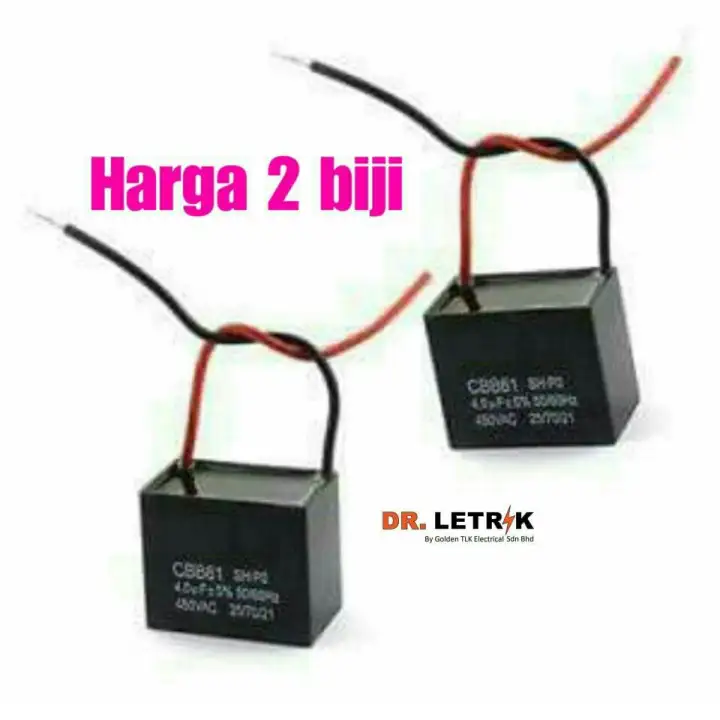 2x Ceiling Fan Capacitor 2 Wire 2uf 2 5uf 3uf 4uf 5uf Lazada