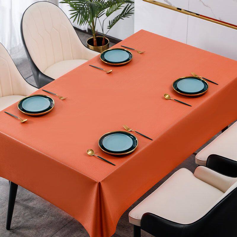 Solid Color Tablecloth Waterproof, Oil-proof, Anti-scalding, Disposable Coffee Table, Pvc Table Cloth, Tablecloth, Rectangular Dining Table, Bedroom Desk