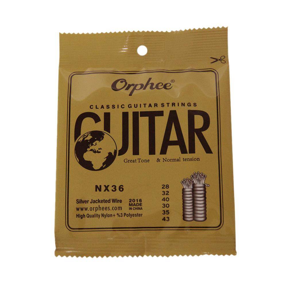 Sunshine Girl-Orphee NX36 Nylon Classical Guitar Strings 6pcs Full Set Replacement Nylon Core Silver Jacketed Wire Normal Tension