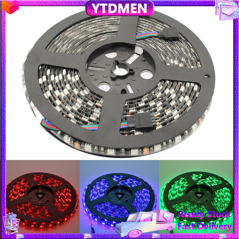 YTDMEN DC12V 5 Meter 5050 LED Strip Light RGB Light Tape 60 LEDs/m Non-waterproof Flexible LED Light String Home KTV Bar Holiday Decor LED Tape Lamp