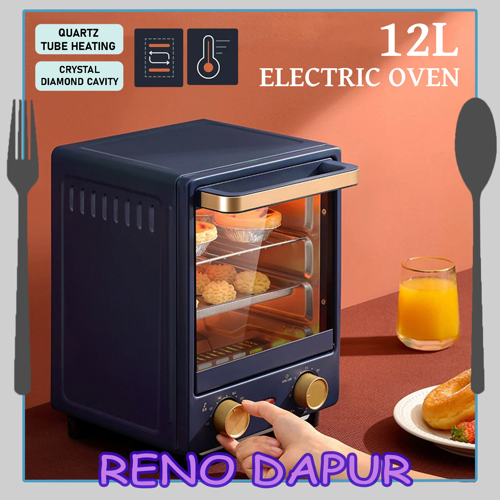 KONKA 12L ELECTRIC OVEN Vertical Multi Purpose Mini Electric Oven 3