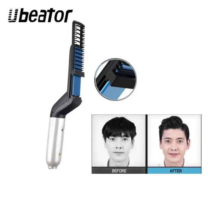 Mini Hair Straightener Brush Hair Curling Iron Styler Men S All In