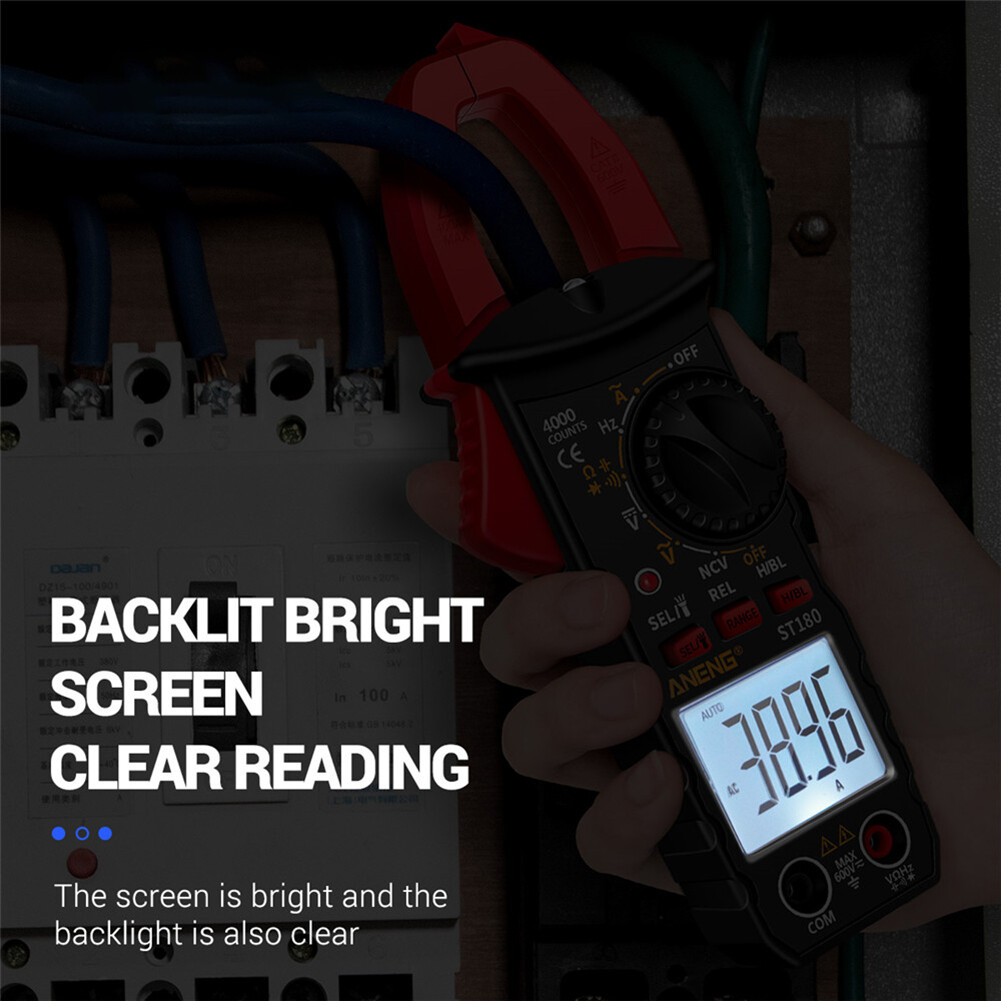 ST180 4000 Counts Digital Current Clamp Meter AC Ohm NCV Multimeter Tester