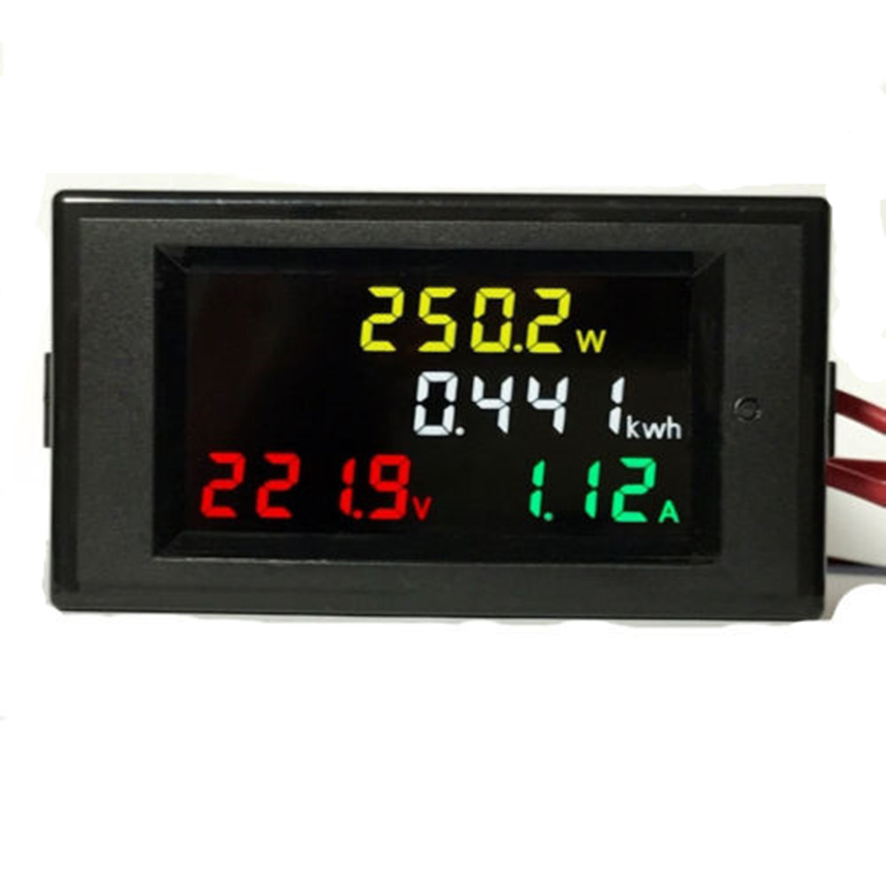 Aideepen Vôn Kế Màn Hình LCD AC 200V-450V Chính Thức/Ampe Kế/Điện Áp/Ampe/Công Suất/KWh Đồng Hồ Đo Điện Áp, Dòng Điện Và Công Suất 100A CT, Màn Hình LCD Bốn Màn Hình LCD