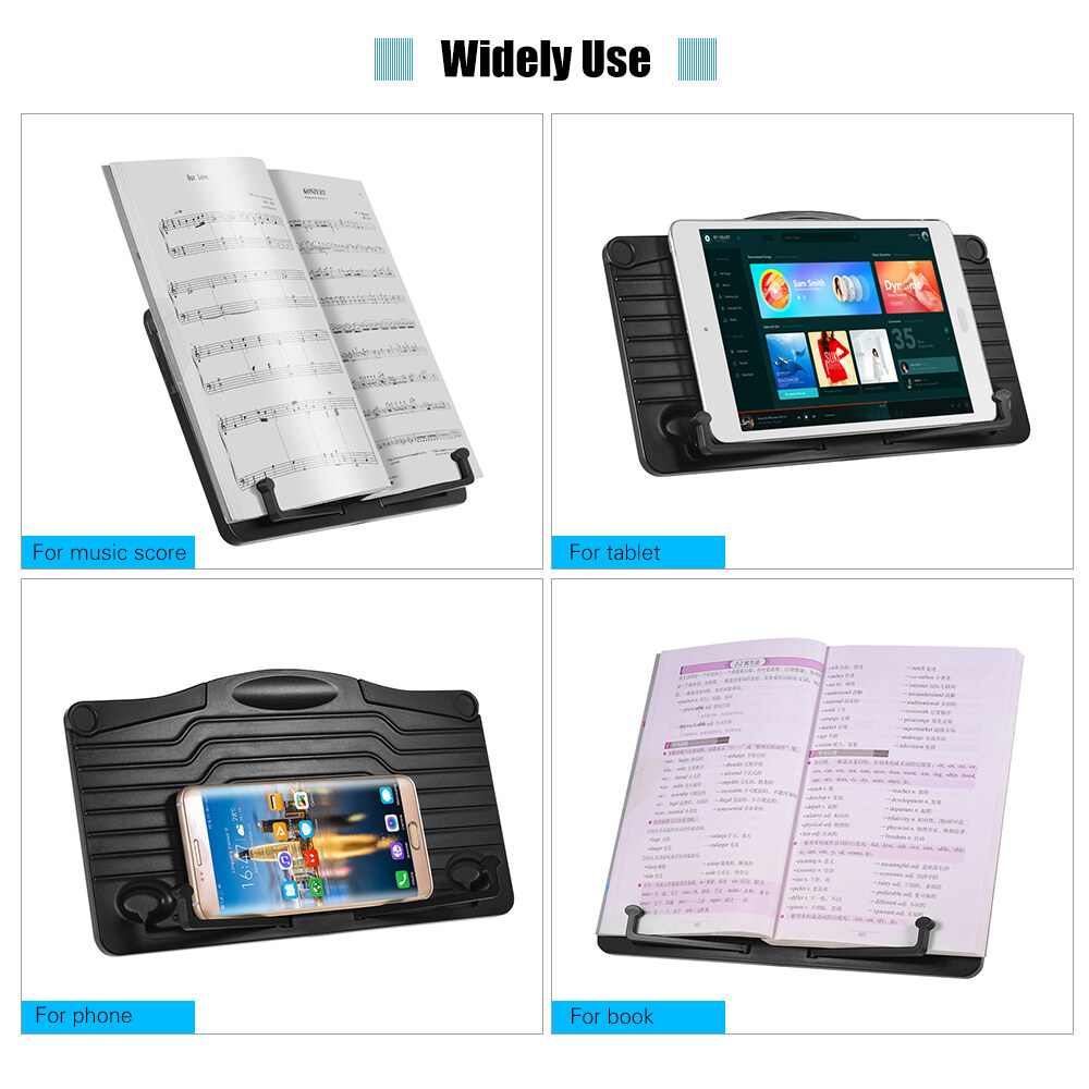[ammoon]quà bí mật Giá Để Nhạc Mini , Giá Để Tài Liệu Đọc Sách Điện Thoại Thông Minh Cầm Tay Vật Liệu ABS Nhẹ, Màu Đen