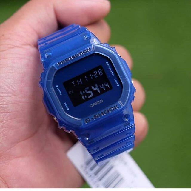 g shock petak jelly biru