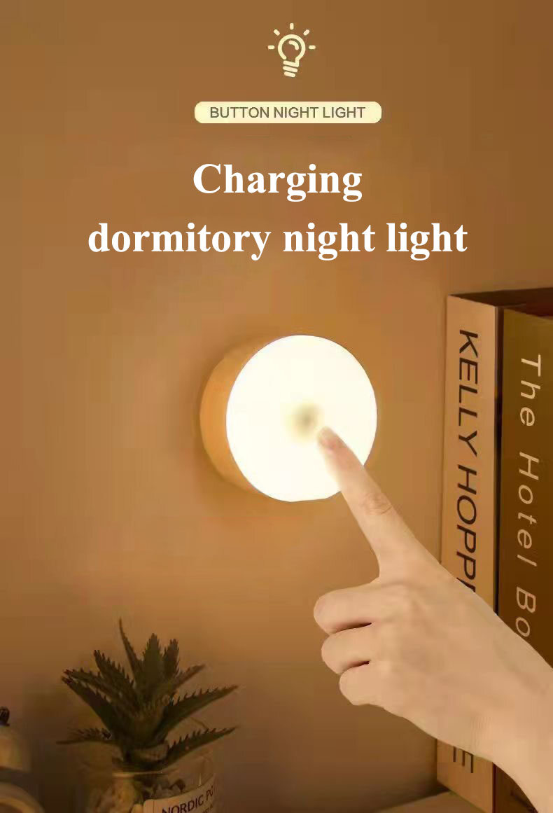 JJT Wireless wall lights, automatic lights, sensor lights, LED sensor lights, bedside lights, bedroom lights, LED lights, wall lights, stair lights, USB charging, soft light. night light wardrobe lighting cabinet lamp night light reading lamp