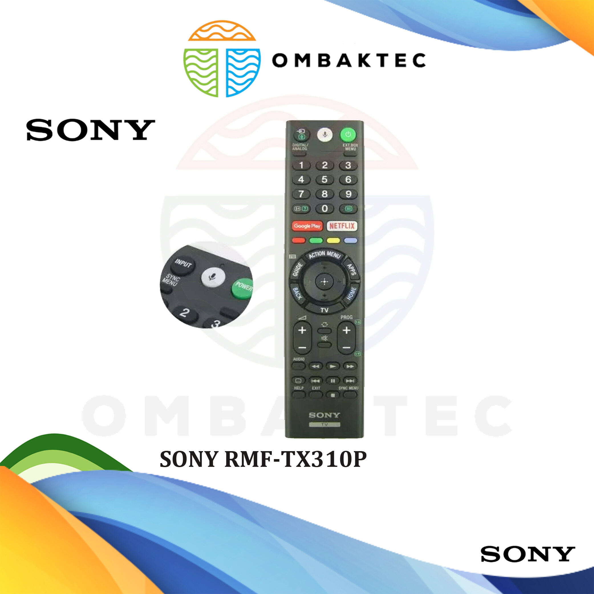Sony RMFTX310P Bravia TV Remote Control with Microphone Voice Button