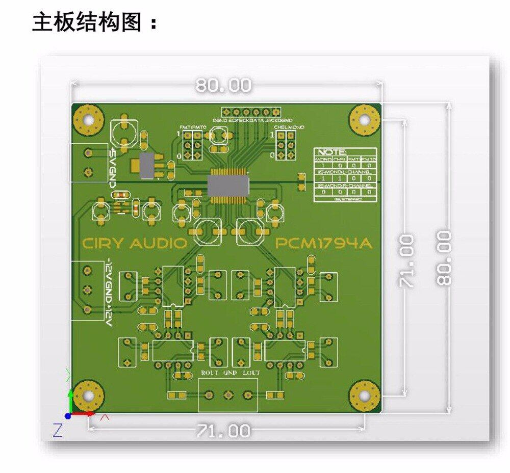 DYKB Mô-đun Giải Mã DAC Hifi PCM1794A Mô-đun Kỹ Thuật Số Âm Thanh 24Bit 192K PCM1794 IIS I2S Inter NE5532 NE5534