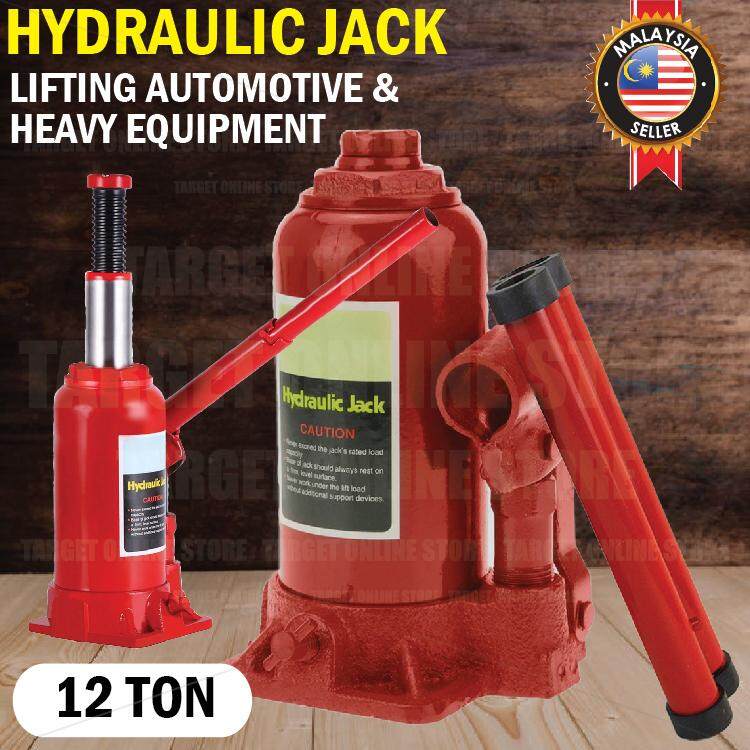 12 TON Heavy Duty Hydraulic Bottle Jack Lifting Stand Emergency Vehicle