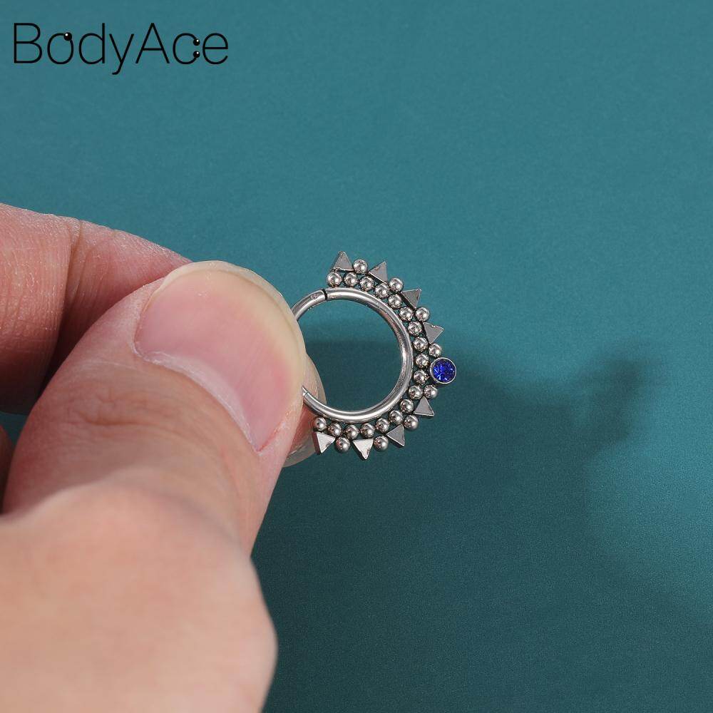 Bodyace 1 chiếc Khuyên tai xoắn ốc hình con ong hình con ong đoạn có khớp nối vòng kín bấm xỏ mũi bằng đồng 10mm