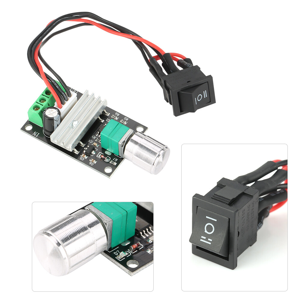 Bộ Điều Khiển Đảo Chiều Điều Khiển Tốc Độ Động Cơ PWM DC 6V 12V 24V 3A Có Công Tắc