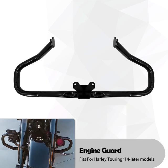 TCMT Chopped Engine Guard Crash Bar For Harley Touring Road King FLHR / Street Glide FLHX (2014-Up) – Black
