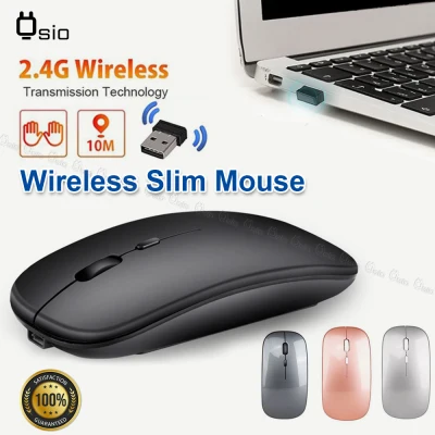 【Ready Stock】Wireless Mouse 2.4Ghz Receiver Rechargeable Mouse for PC Laptop Silent Mouse Ultra-Thin gaming Mouse