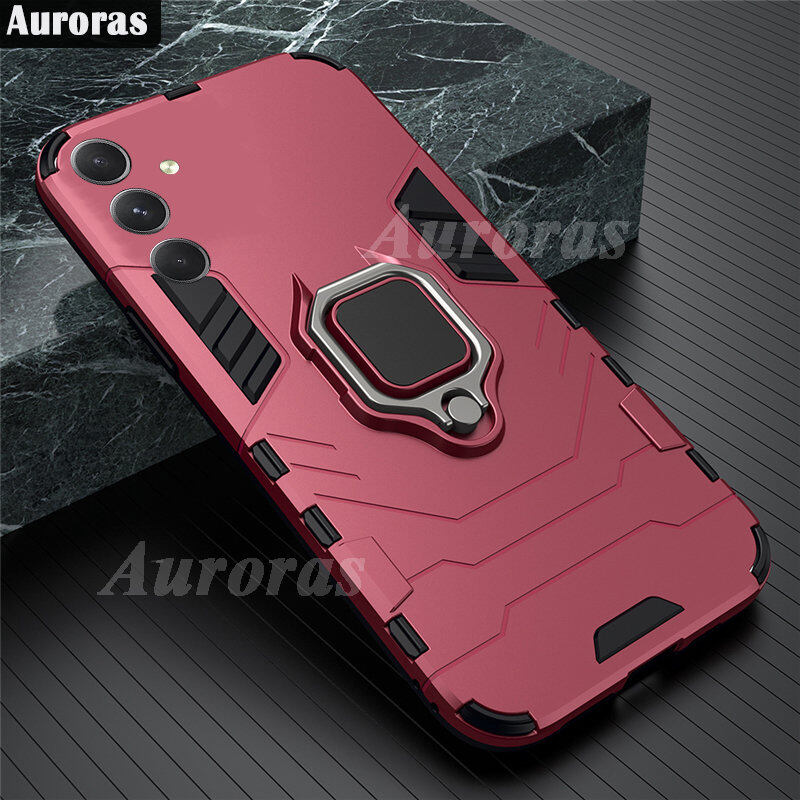 For Samsung Galaxy A15 Case Silicone Armor Metal Ring Stand Case Armor Back Protective Shockproof Hard Dual Layer for Galaxy A15 Cover