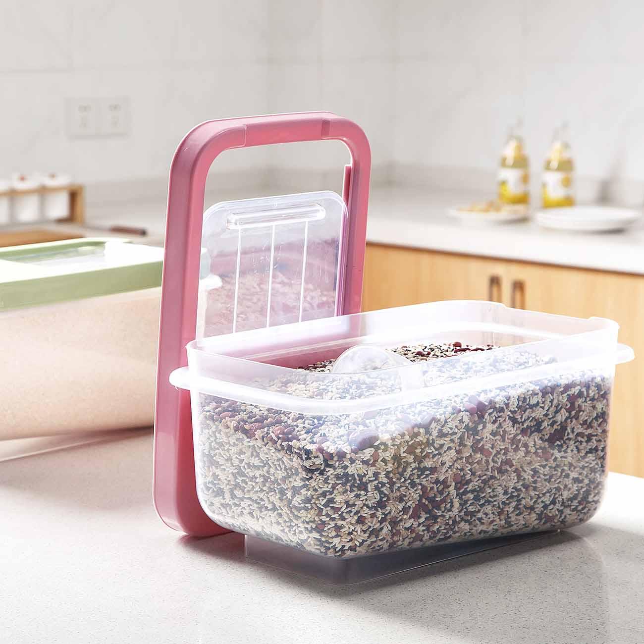 Homenhome Rice Storage Box Flour Storage Box Kitchen Cabinet (1 Pcs Storgae Container+ 1 Pcs Measure Cup)