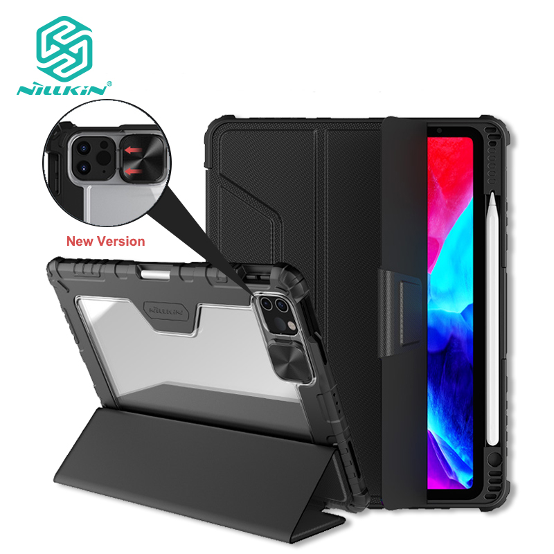 Nillkin Slide Camera Case for iPad Pro 11 2021 /  iPad Air 10.9 2020 / iPad Air 4 / iPad Pro 11 2020 iPad Cases Camera Protection Shield Hard PC Back Panel + Soft TPU Border Smart Flip Cover Shockproof Tough Back Cover