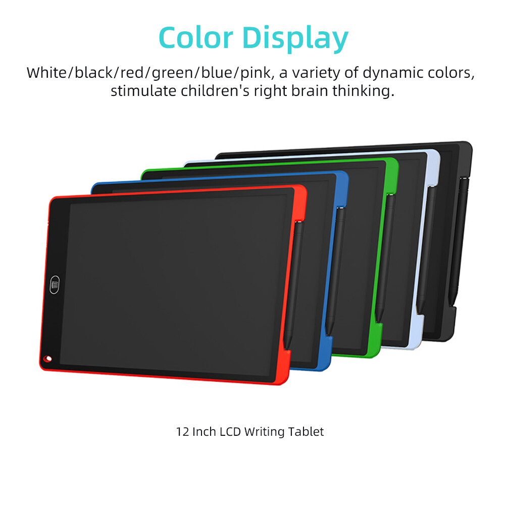 KKmoon 12 Inch Color Screen LCD Writing Tablet Electronic Digital Drawing Board Erasable Writing Pad Color Screen One-Click Erase with Lock Button Gift for Children Adults Home Office School