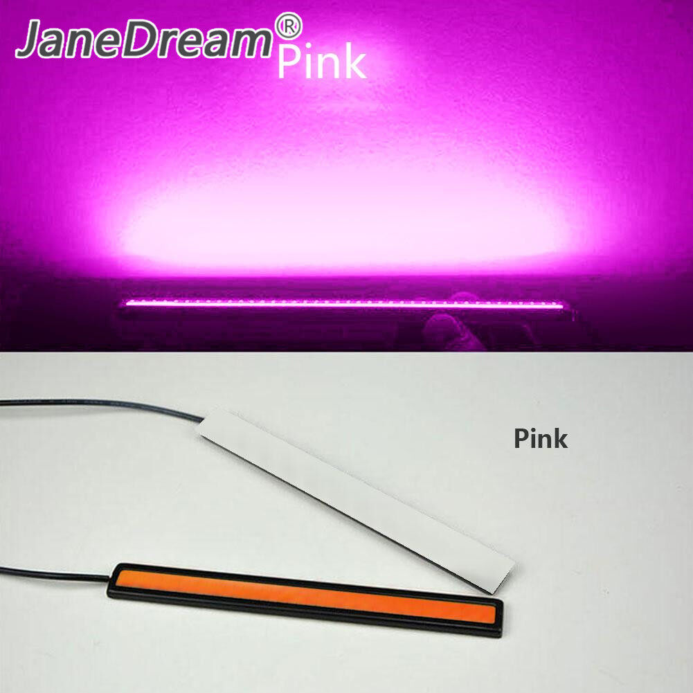 JaneDream PINK COLOR 1Pcs 17CM Car COB LED Lights DRL Fog Driving Lamp Waterproof DC12V
