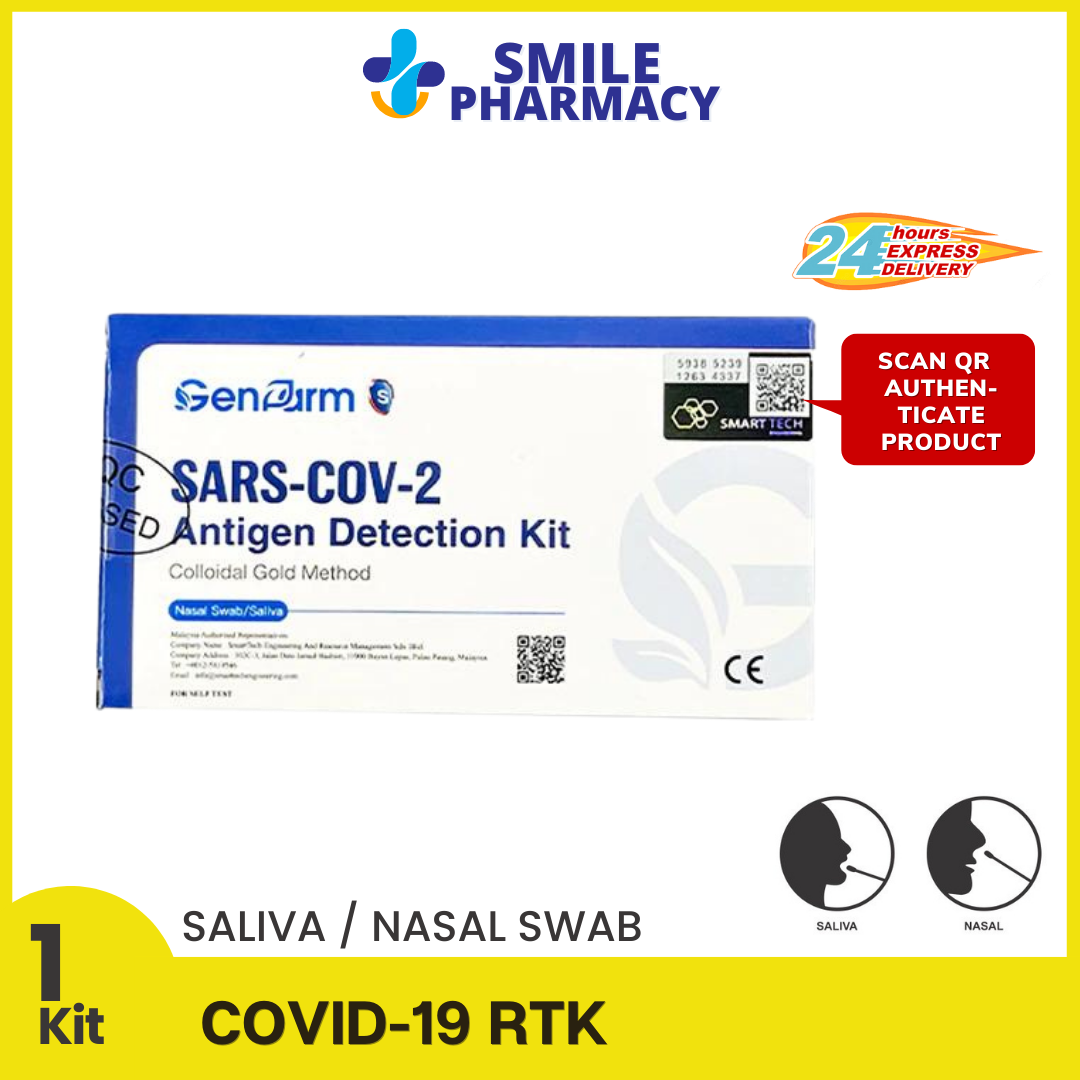 GENFARM 2 IN 1 NASAL & SALIVA Covid19 RTK Test Kit 1 Test Kit / box