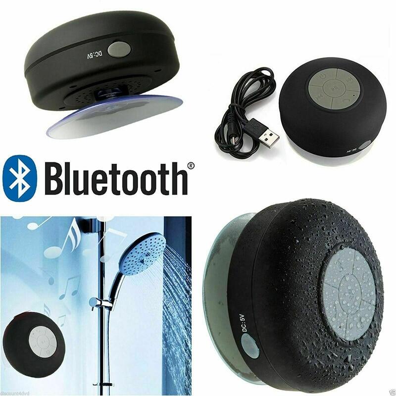 Shower Speaker Bluetooth Waterproof Water Resistant Hands-Free Portable Wireless Mini Built-In Microphone Solid Suction Cup