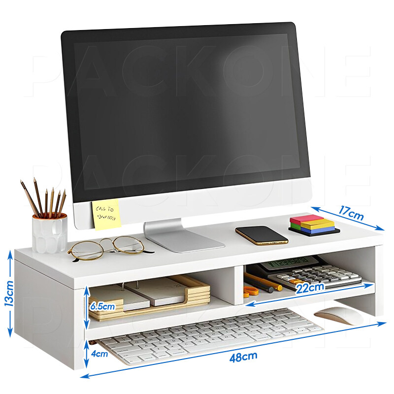 PACKONE Wooden Monitor Organizer Desktop Rack Organizer Computer ...