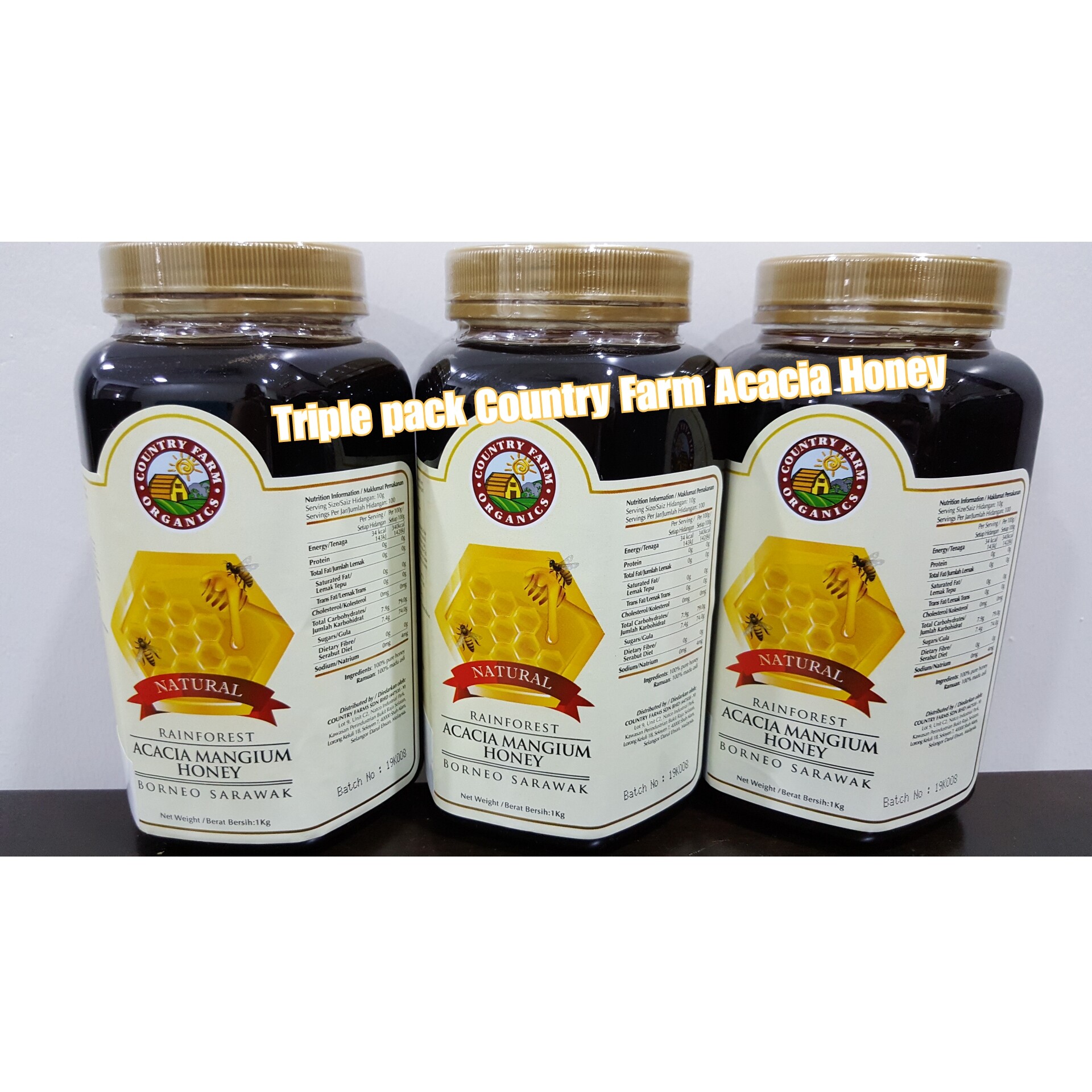 Promotion 3 X Country Farm Organic Rainforest Acacia Honey 1 Kg Lazada