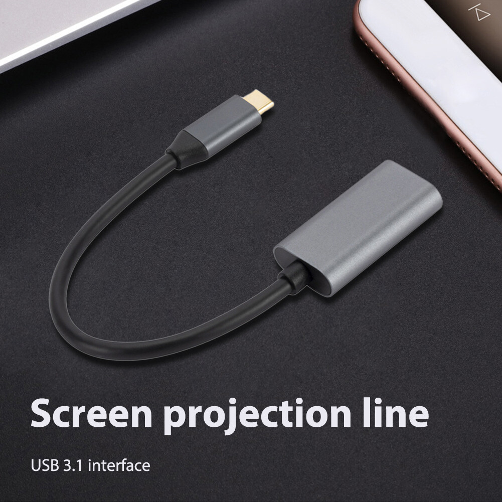 USB 3.1 Type-C To HDMI-compatible Converter Cable Android Phone Screen Projection Type-C To HDMI-compatible Converter Line Portable for Phone Tablets