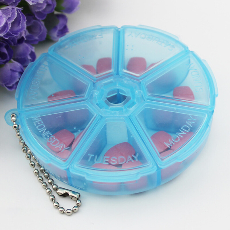 Portable Pill Storage Box 7 Compartment Travel Jewelry Storage Box
