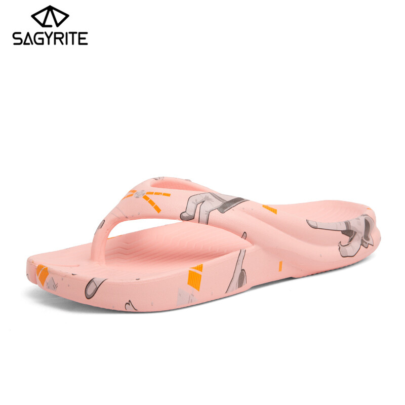 SAGYRITE Women Printing Flip Flops Indoor Floor Shoes Summer Slippers for Women Casual Flat Sandals