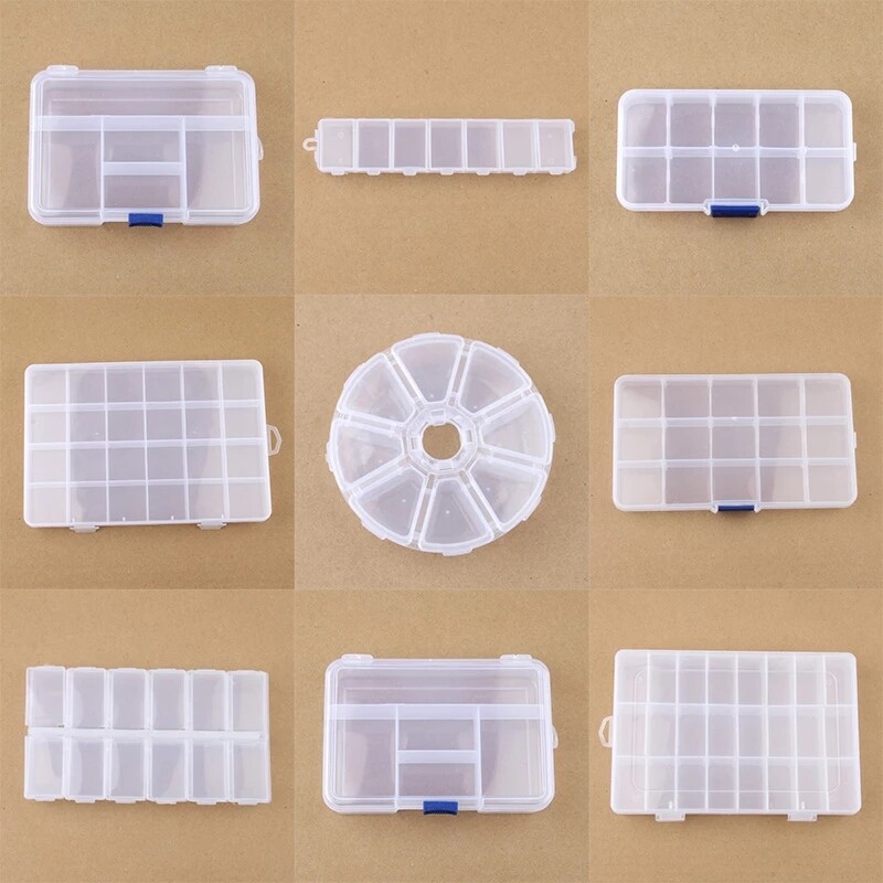【Varitystore】 Hộp Đựng Trong Suốt Đa Năng Kích Thước Hộp Nhựa Đựng Đồ Trang Sức Dụng Cụ Làm Móng, Hộp Đựng