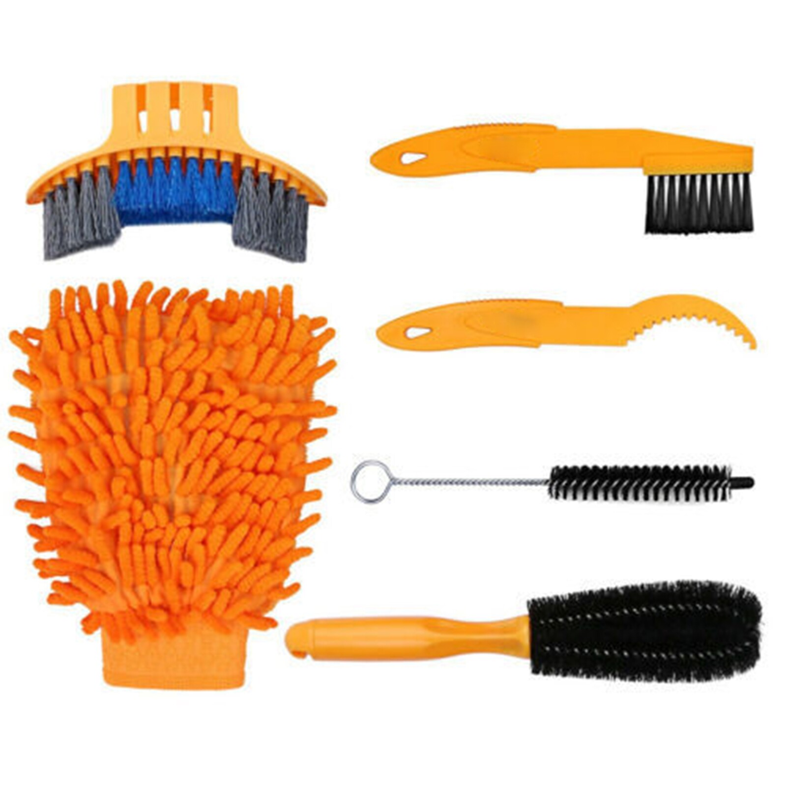 6-Piece Set Multifunctional Bicycle Bike Cleaning Brushes Maintenance Tools Kit