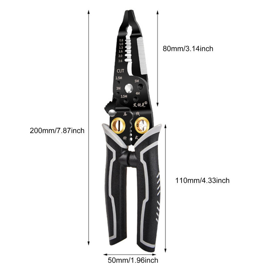 Wire Stripper Iron Copper Wire Cutter Cable Cutter Wire Crimping Pliers Clamper Splitting Winding Electrician Tool