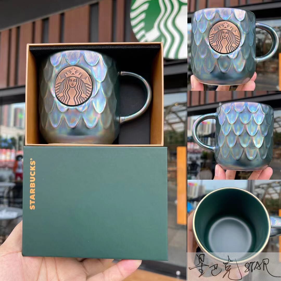 Starbuck 2022 Cup 50th Anniversary Celebration Fish Scale Crown Goddess Pisces Tail Cloud Glass Straw Mug Thermal Cup