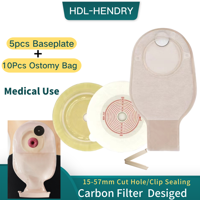 Twopiece System Ostomy Bag Reusable 10Pcs Drainage Durable Colostomy