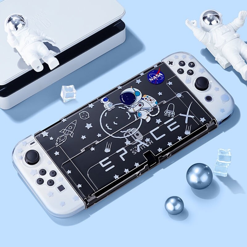 Space Astronaut Protective Case For Nintendo Switch OLED Hard Cover Plug-in Dock NS Oled Joy Con Controller Shell