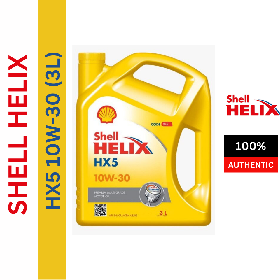 Shell Helix HX5 10w30 Semi synthetic Engine Oil 3L Myvi/Viva/Wira/Saga ...